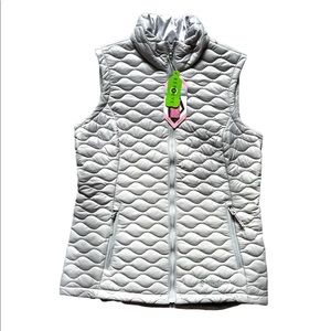 Free Country Women's Diamond Quilted Wind Water Resistant Vest Shell Grey Small